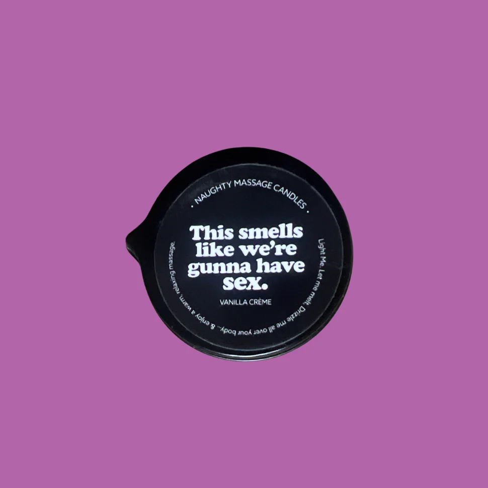 This Smells Like We're Gunna Have Sex - Naughty Mini Massage Candle In Pour Spout Tin